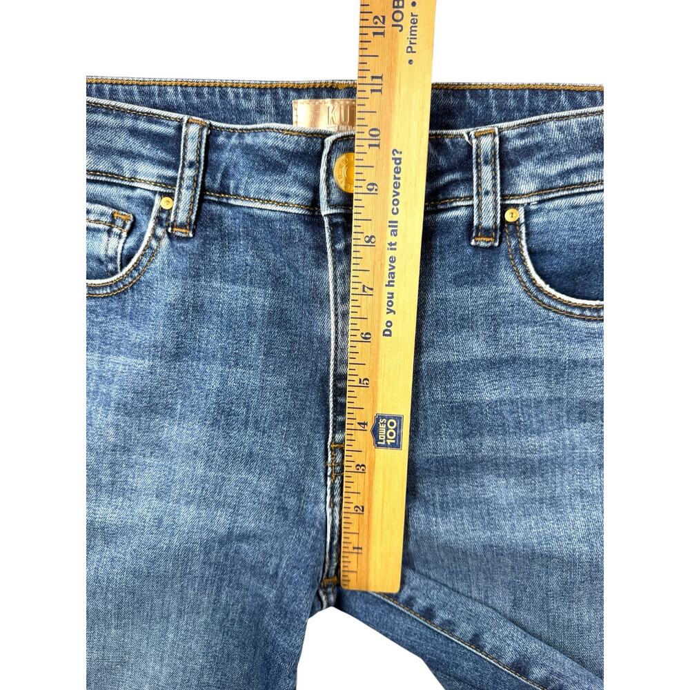 Kut from the Kloth Charlotte Jeans 6 High Rise Culotte Medium Wash Denim Casual - Picture 7 of 9